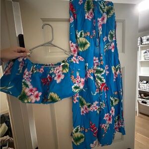 Blue Floral Two-Piece Set